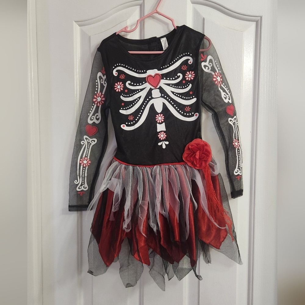 Scare To The Bone Girls Costume Size Med (The Day Of The Dead)